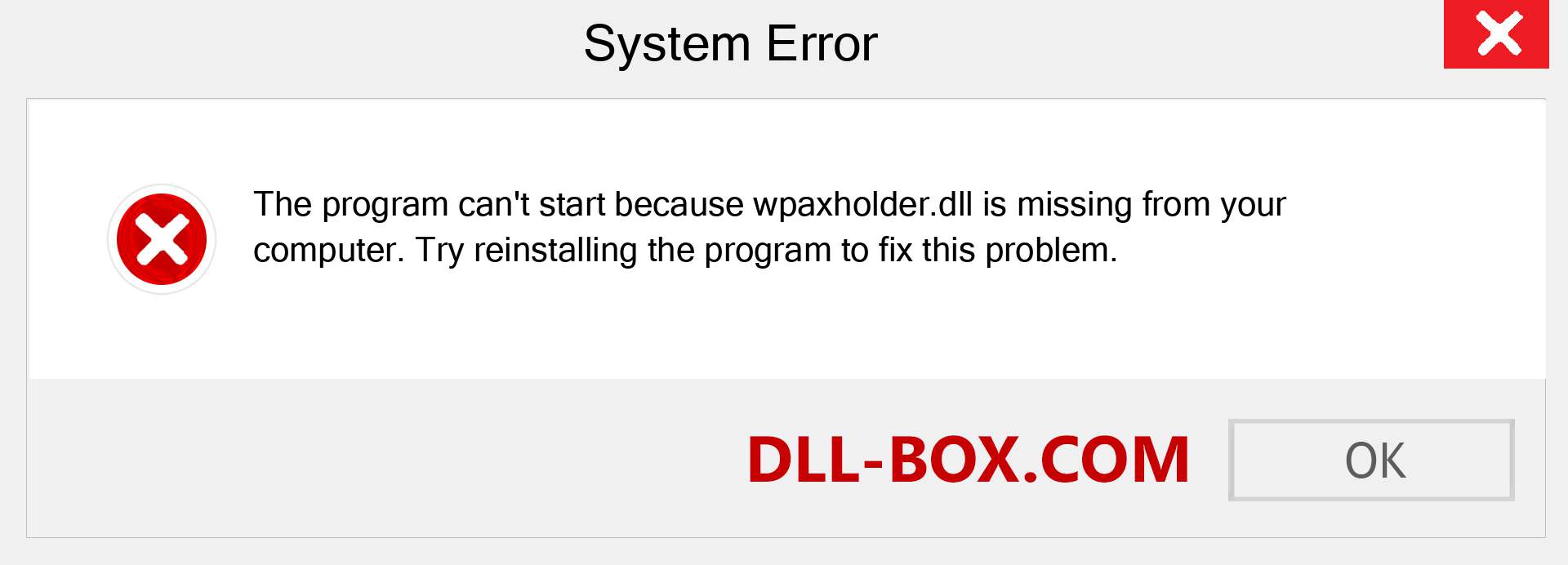  wpaxholder.dll file is missing?. Download for Windows 7, 8, 10 - Fix  wpaxholder dll Missing Error on Windows, photos, images